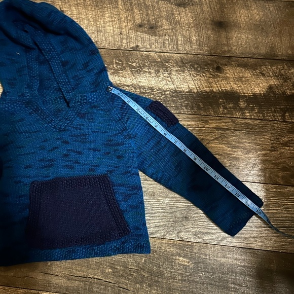Knitted hoodie sweater with kangaroo pocket blue size 3 years - Picture 9 of 12